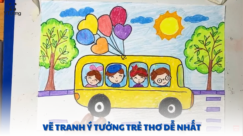 vẽ tranh ý tưởng trẻ thơ dễ nhất